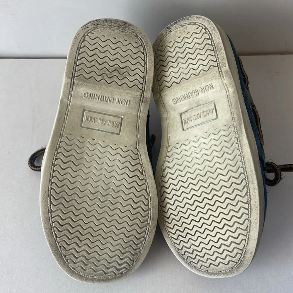 Janie and Jack Blue and Brown Kids Boat Shoes